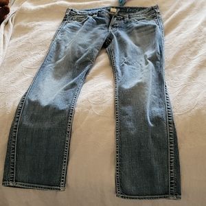 Silver crop jeans